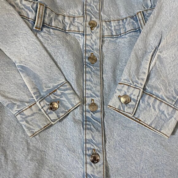 NEW Zara Z1975 DENIM MIDI DRESS XS - Picture 13 of 15